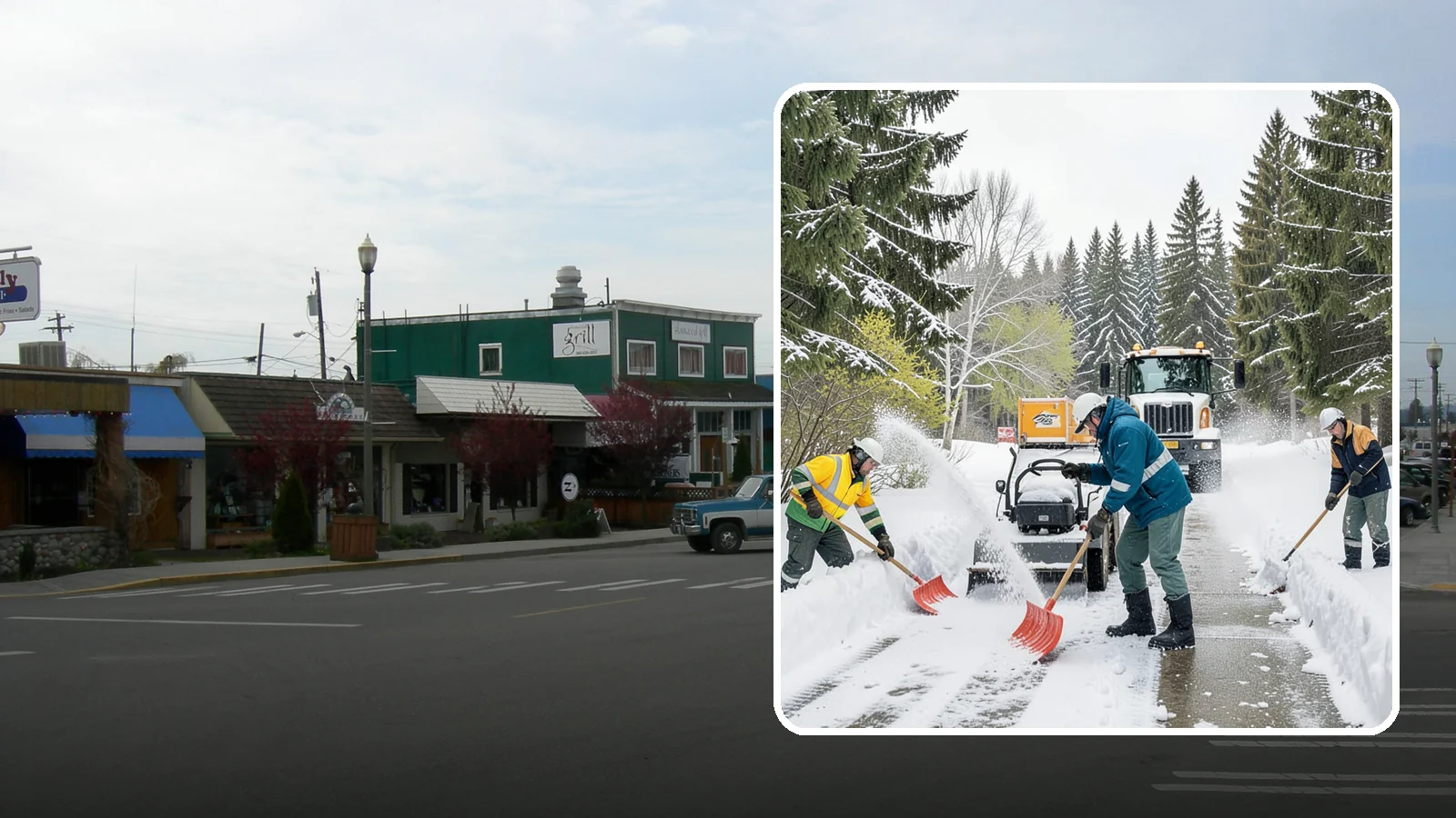 Emergency Shoveling in Stanwood, Snohomish County, WA - We send crews out on demand across Western Washington to hand-clear walkways, entrances, and steps when snow needs to be gone...