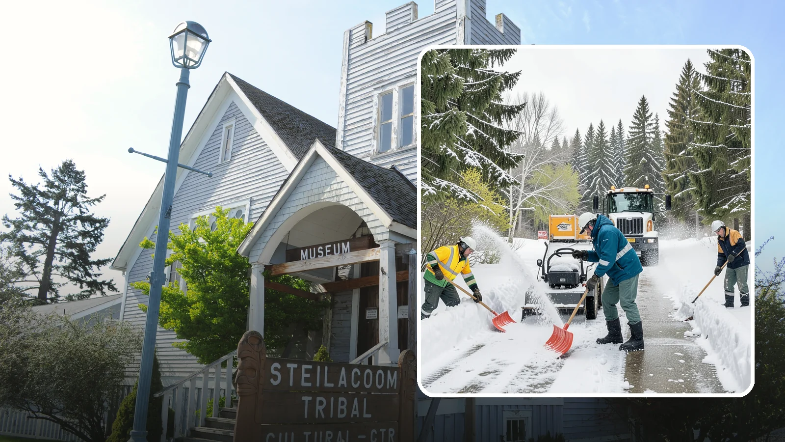 Emergency Shoveling in Steilacoom, Pierce County, WA - We send crews out on demand across Western Washington to hand-clear walkways, entrances, and steps when snow needs to be gone...