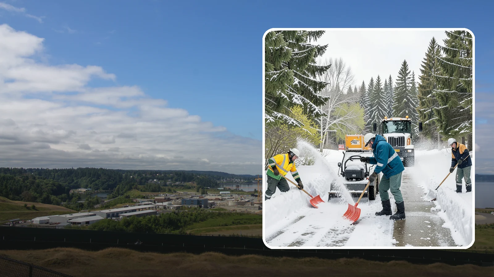 Emergency Shoveling in University Place, Pierce County, WA - We send crews out on demand across Western Washington to hand-clear walkways, entrances, and steps when snow needs to be gone...