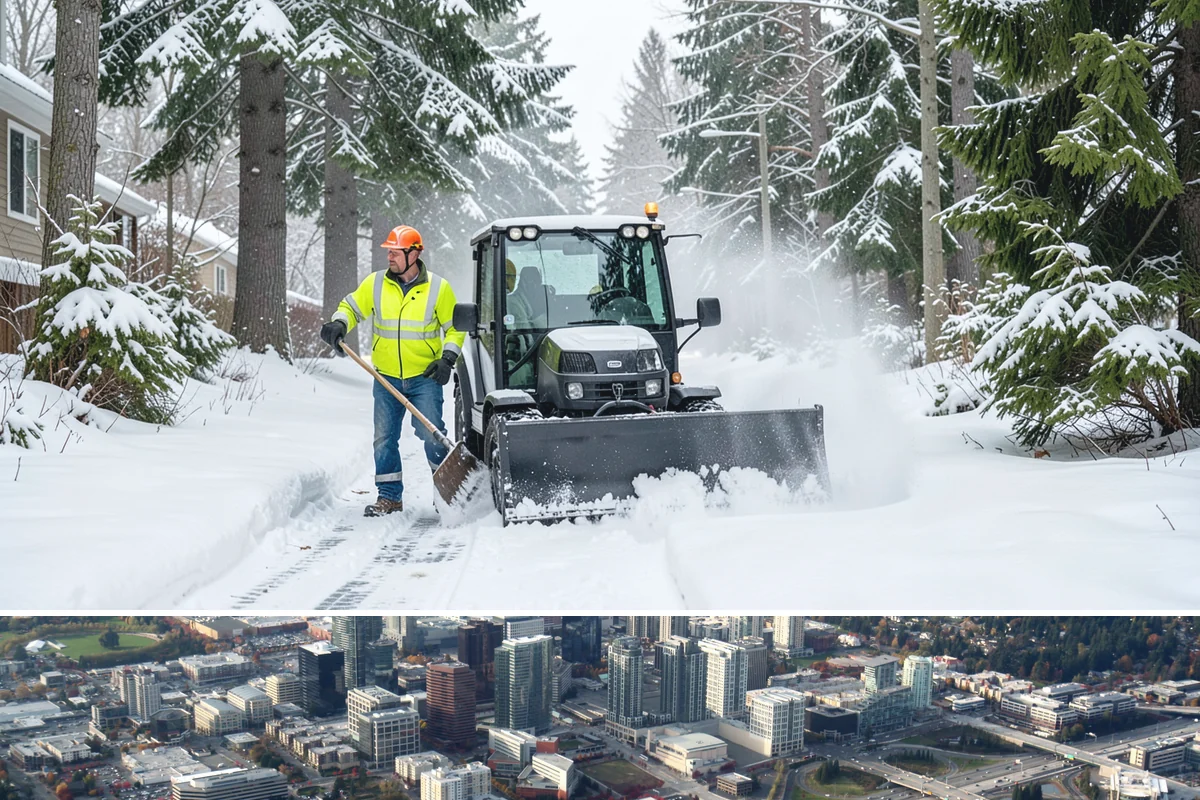 Emergency Sidewalk Clearing in Bellevue, King County, WA - Emergency sidewalk clearing is available throughout winter whenever a storm threatens compliance and pedestrian safety.