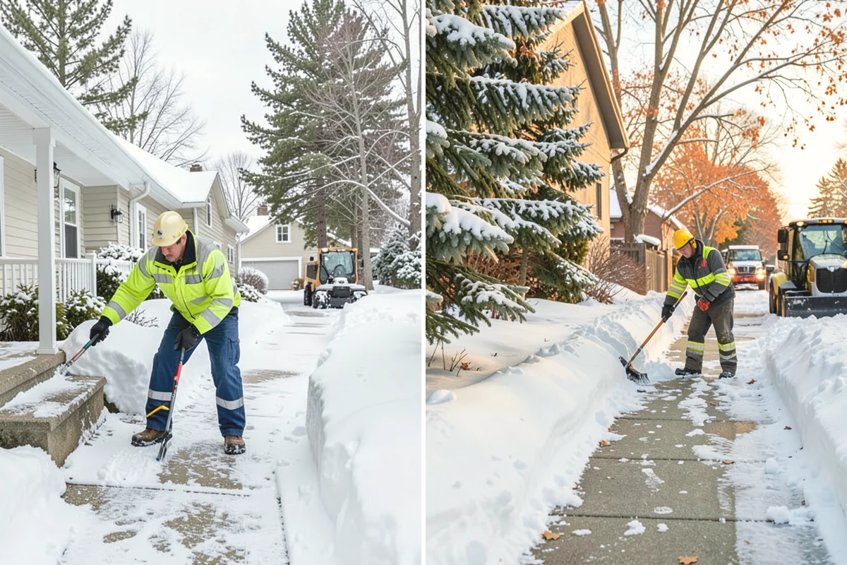 Emergency Sidewalk Clearing in Covington, King County, WA - Confirm the sidewalk sections and compliance requirements