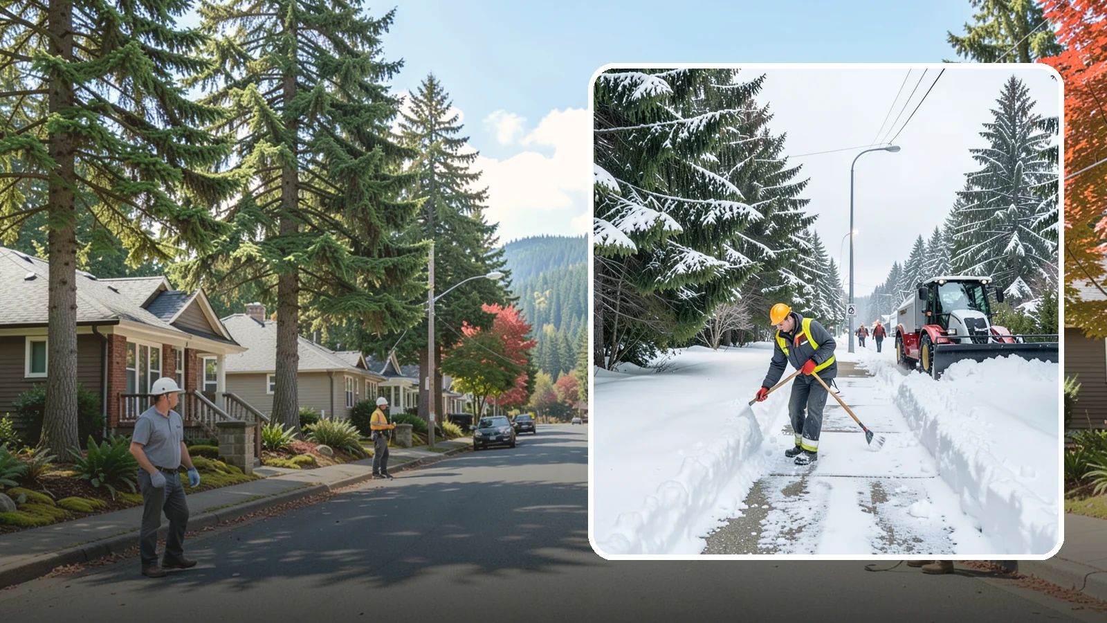Emergency Sidewalk Clearing in Hunts Point, King County, WA - We clear public and private sidewalks across Western Washington on demand so pedestrians stay safe and your property stays...