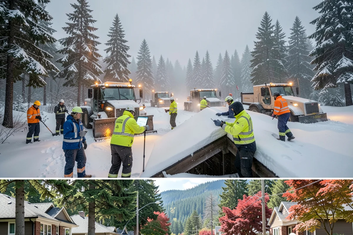 Emergency Sidewalk Clearing in Hunts Point, King County, WA - Emergency sidewalk clearing is available throughout winter whenever a storm threatens compliance and pedestrian safety.
