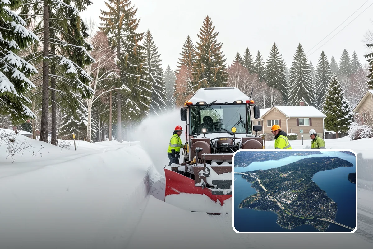 Emergency Sidewalk Clearing in Mercer Island, King County, WA - Rapid clearing to meet local sidewalk ordinances