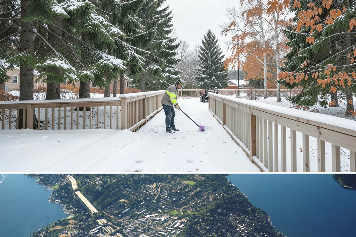 Emergency Sidewalk Clearing in Mercer Island, King County, WA - Emergency sidewalk clearing is available throughout winter whenever a storm threatens compliance and pedestrian safety.