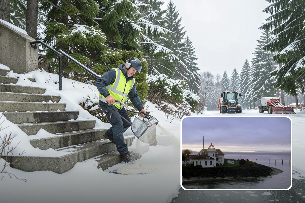 Emergency Sidewalk Clearing in Mukilteo, Snohomish County, WA - Rapid clearing to meet local sidewalk ordinances