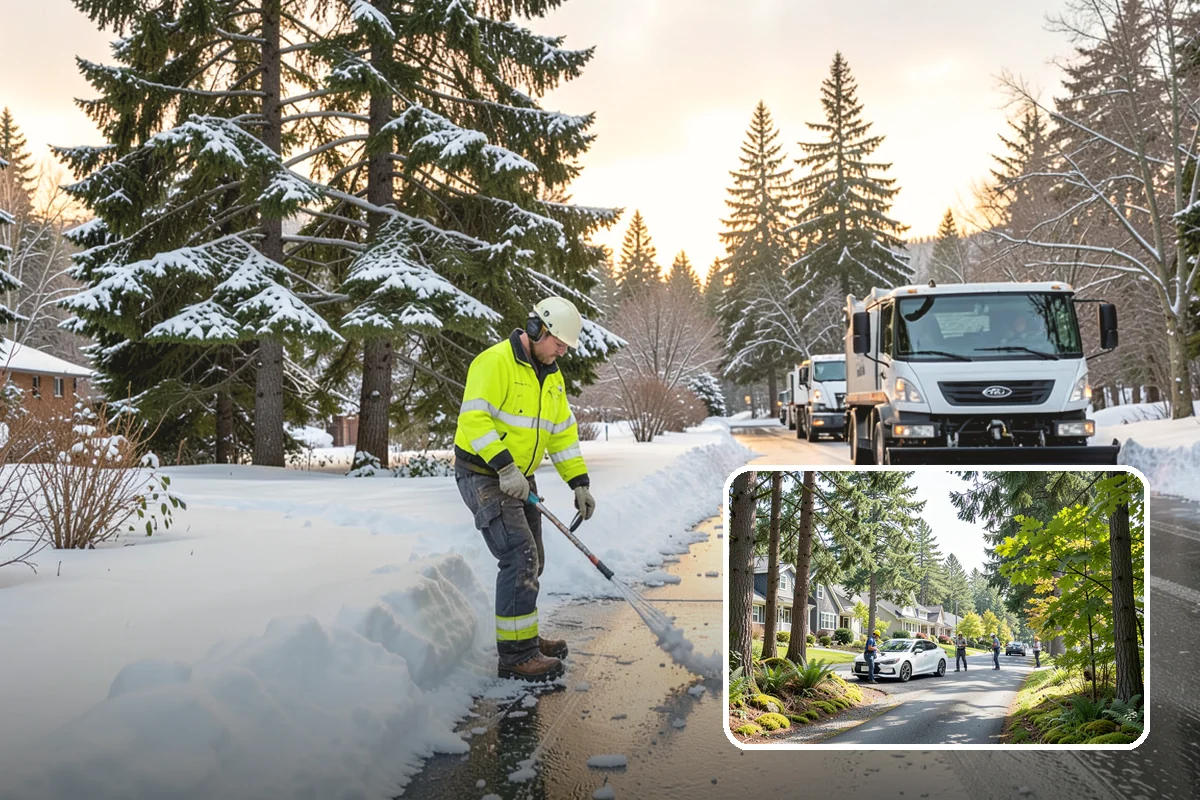 Emergency Sidewalk Clearing in Normandy Park, King County, WA - Rapid clearing to meet local sidewalk ordinances