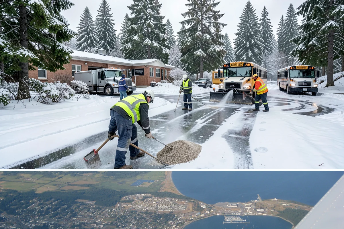 Emergency Sidewalk Clearing in Oak Harbor, Island County, WA - Emergency sidewalk clearing is available throughout winter whenever a storm threatens compliance and pedestrian safety.