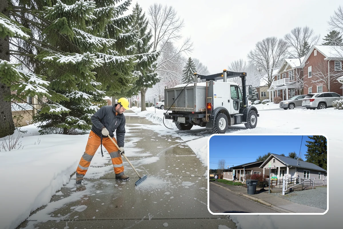 Emergency Sidewalk Clearing in South Prairie, Pierce County, WA - Rapid clearing to meet local sidewalk ordinances