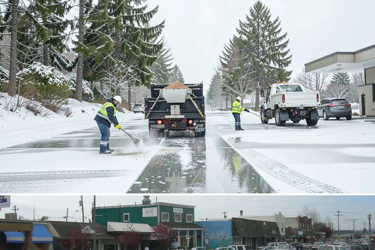 Emergency Sidewalk Clearing in Stanwood, Snohomish County, WA - Emergency sidewalk clearing is available throughout winter whenever a storm threatens compliance and pedestrian safety.