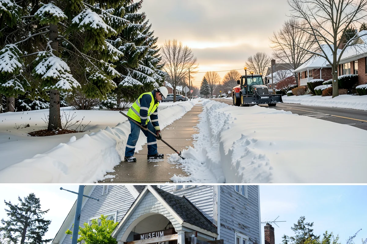 Emergency Sidewalk Clearing in Steilacoom, Pierce County, WA - Emergency sidewalk clearing is available throughout winter whenever a storm threatens compliance and pedestrian safety.