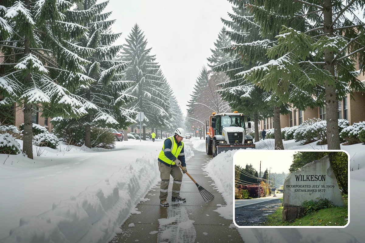 Emergency Sidewalk Clearing in Wilkeson, Pierce County, WA - Rapid clearing to meet local sidewalk ordinances