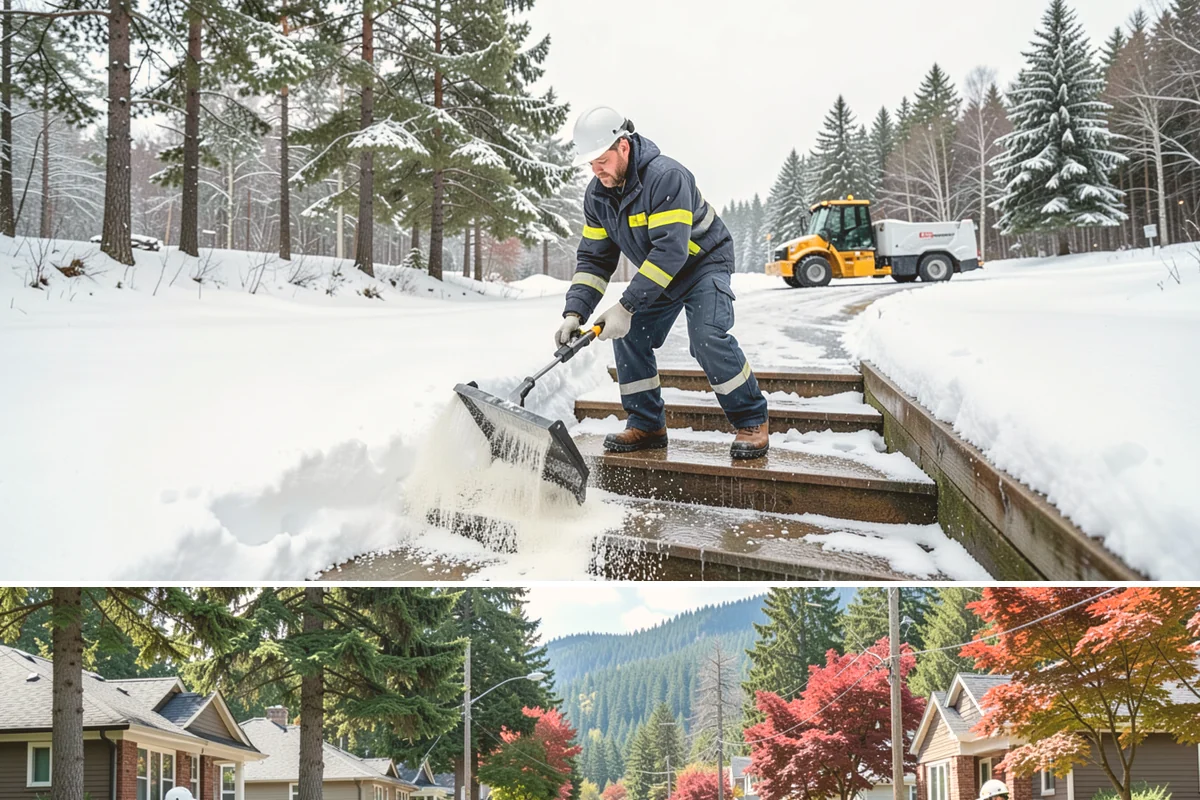 Emergency Walkway Clearing in Hunts Point, King County, WA - Emergency walkway clearing is available whenever fast-moving Puget Sound storms create sudden hazards that cannot wait for a...