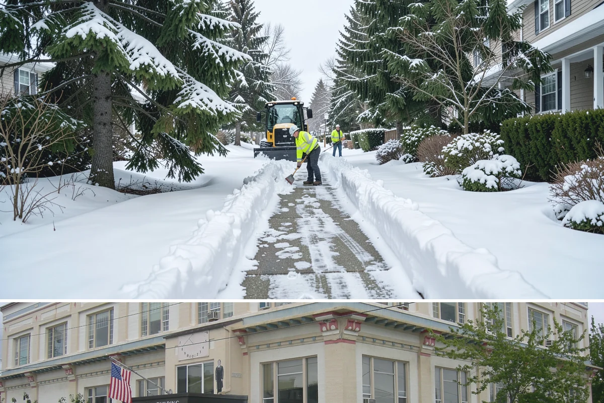 Entryway Clearing in Anacortes, Skagit County, WA - Entryway clearing is essential throughout the season, particularly during wet spells when slush and roof drip collect at the door.