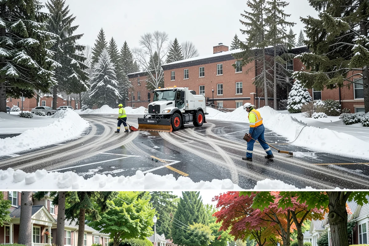 Entryway Clearing in Beaux Arts Village, King County, WA - Entryway clearing is essential throughout the season, particularly during wet spells when slush and roof drip collect at the door.