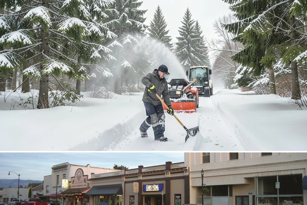 Entryway Clearing in Burlington, Skagit County, WA - Entryway clearing is essential throughout the season, particularly during wet spells when slush and roof drip collect at the door.