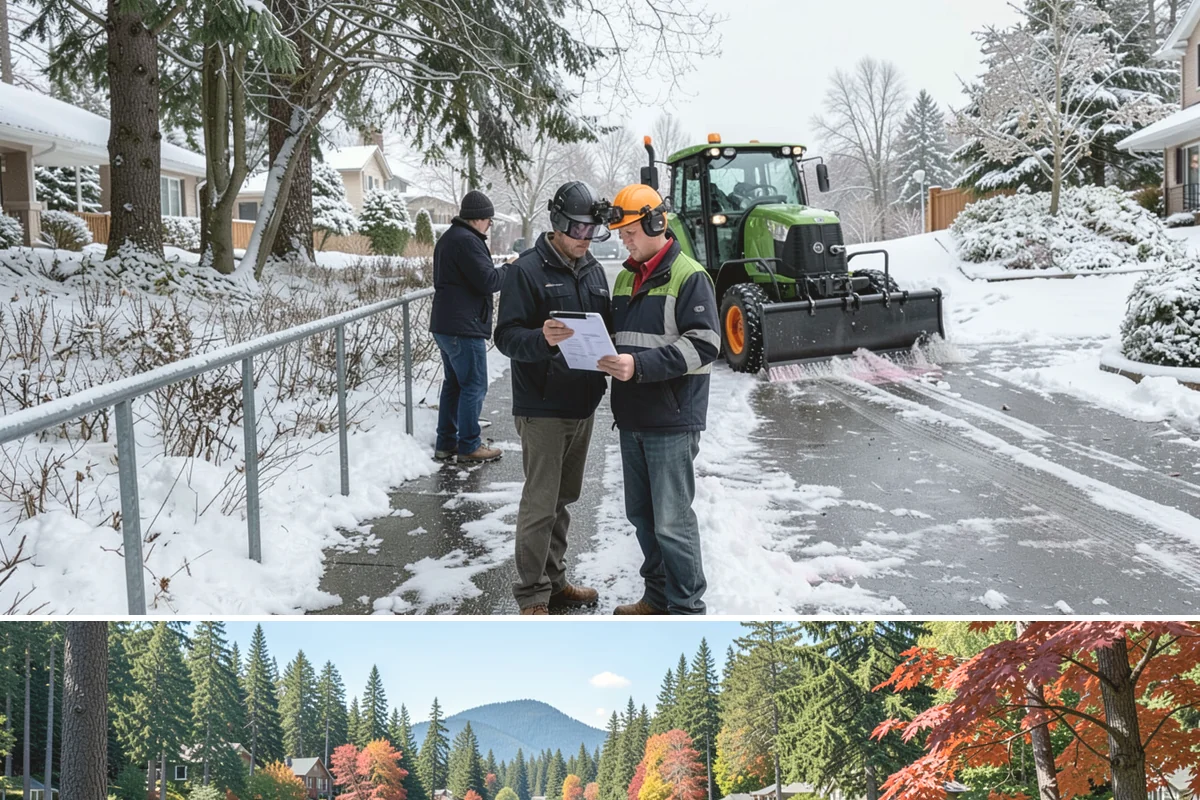 Entryway Clearing in Covington, King County, WA - Entryway clearing is essential throughout the season, particularly during wet spells when slush and roof drip collect at the door.
