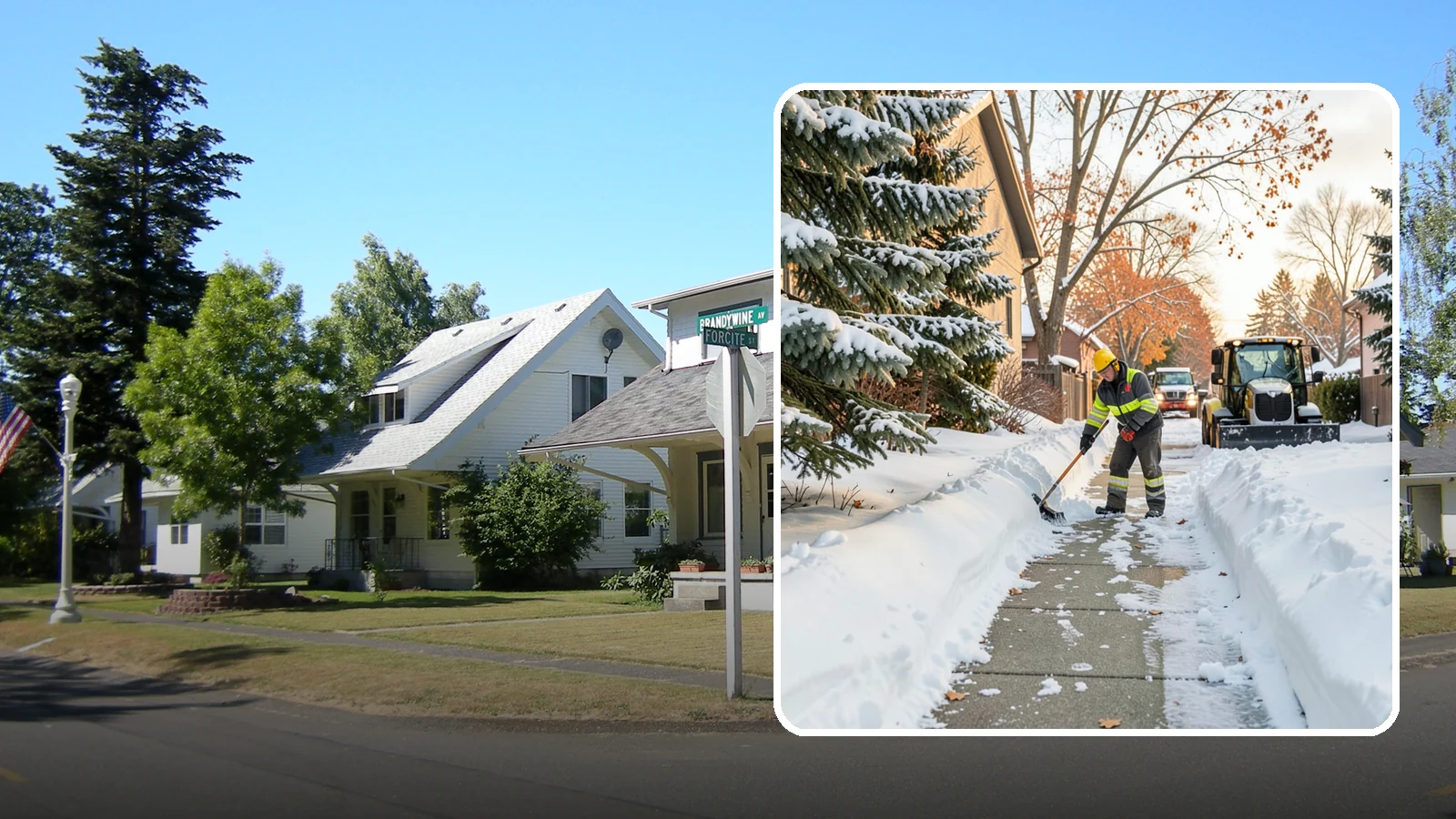 Entryway Clearing in DuPont, Pierce County, WA - We clear the entryway and threshold area so the doorway itself stays free of snow and ice.