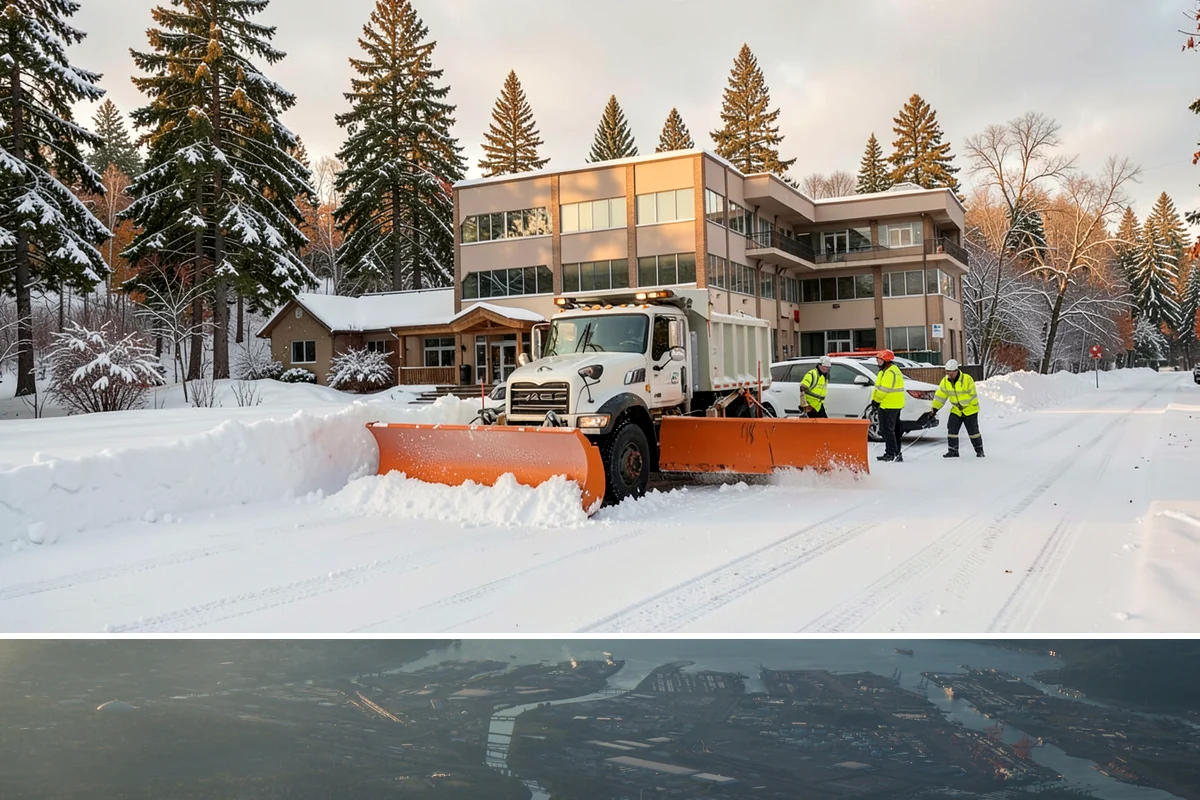 Entryway Clearing in Fife, Pierce County, WA - Entryway clearing is essential throughout the season, particularly during wet spells when slush and roof drip collect at the door.