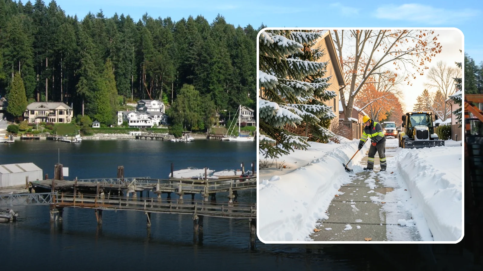 Entryway Clearing in Gig Harbor, Pierce County, WA - We clear the entryway and threshold area so the doorway itself stays free of snow and ice.