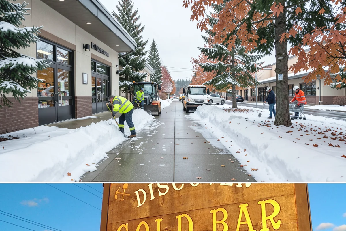 Entryway Clearing in Gold Bar, Snohomish County, WA - Entryway clearing is essential throughout the season, particularly during wet spells when slush and roof drip collect at the door.