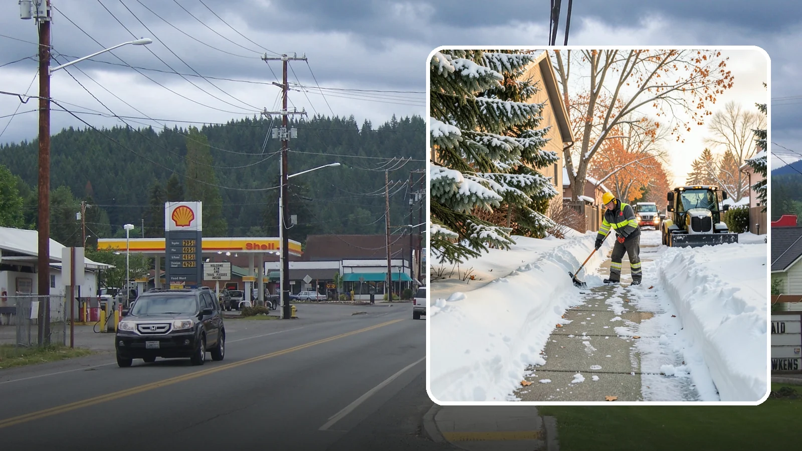 Entryway Clearing in Granite Falls, Snohomish County, WA - We clear the entryway and threshold area so the doorway itself stays free of snow and ice.