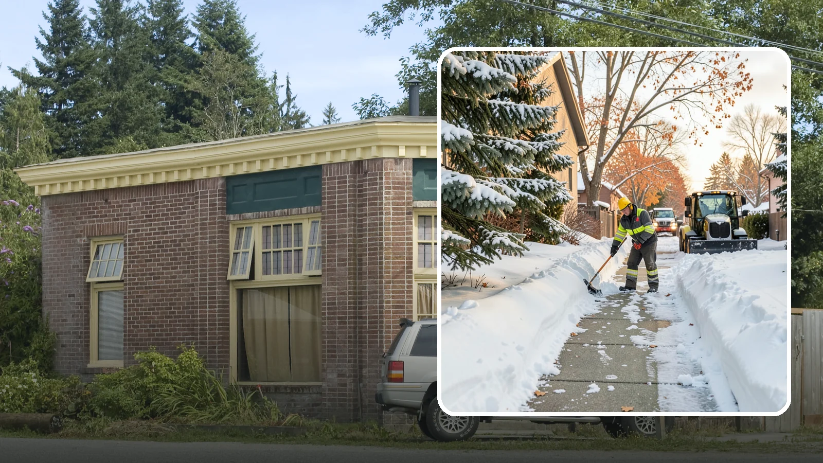 Entryway Clearing in Hamilton, Skagit County, WA - We clear the entryway and threshold area so the doorway itself stays free of snow and ice.