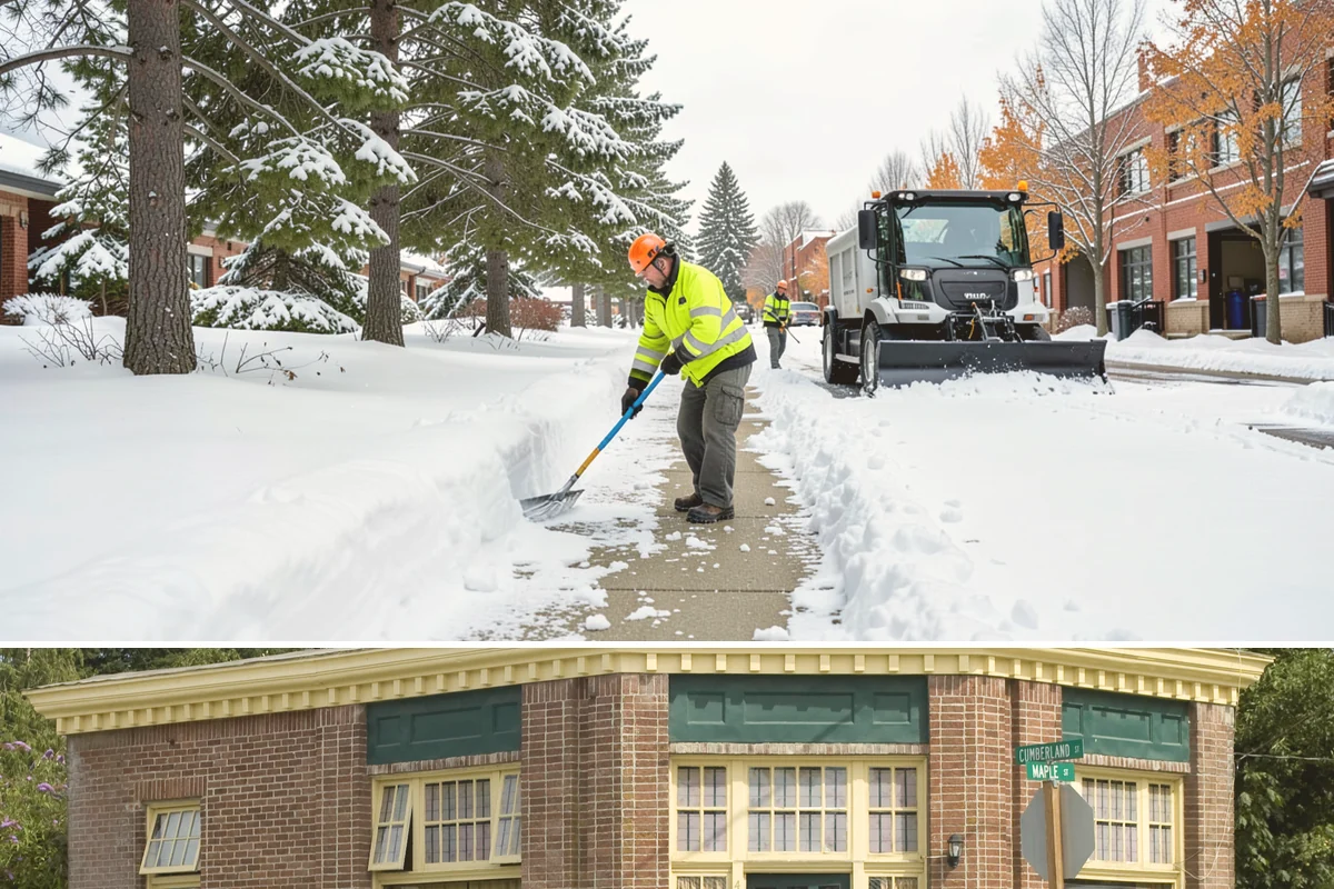 Entryway Clearing in Hamilton, Skagit County, WA - Entryway clearing is essential throughout the season, particularly during wet spells when slush and roof drip collect at the door.