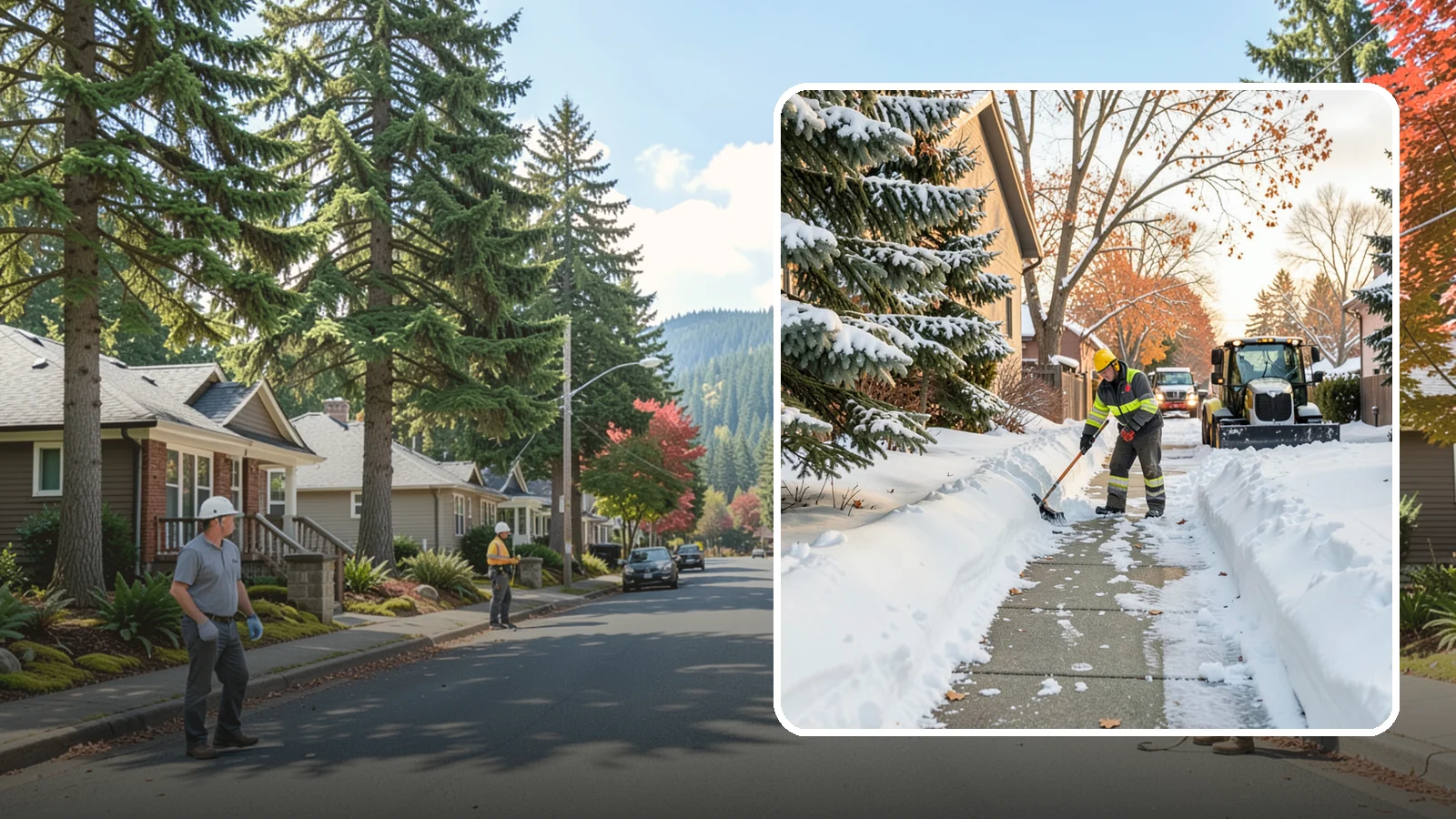 Entryway Clearing in Hunts Point, King County, WA - We clear the entryway and threshold area so the doorway itself stays free of snow and ice.
