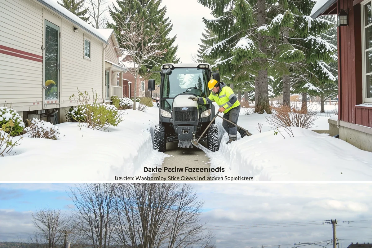 Entryway Clearing in Langley, Island County, WA - Entryway clearing is essential throughout the season, particularly during wet spells when slush and roof drip collect at the door.