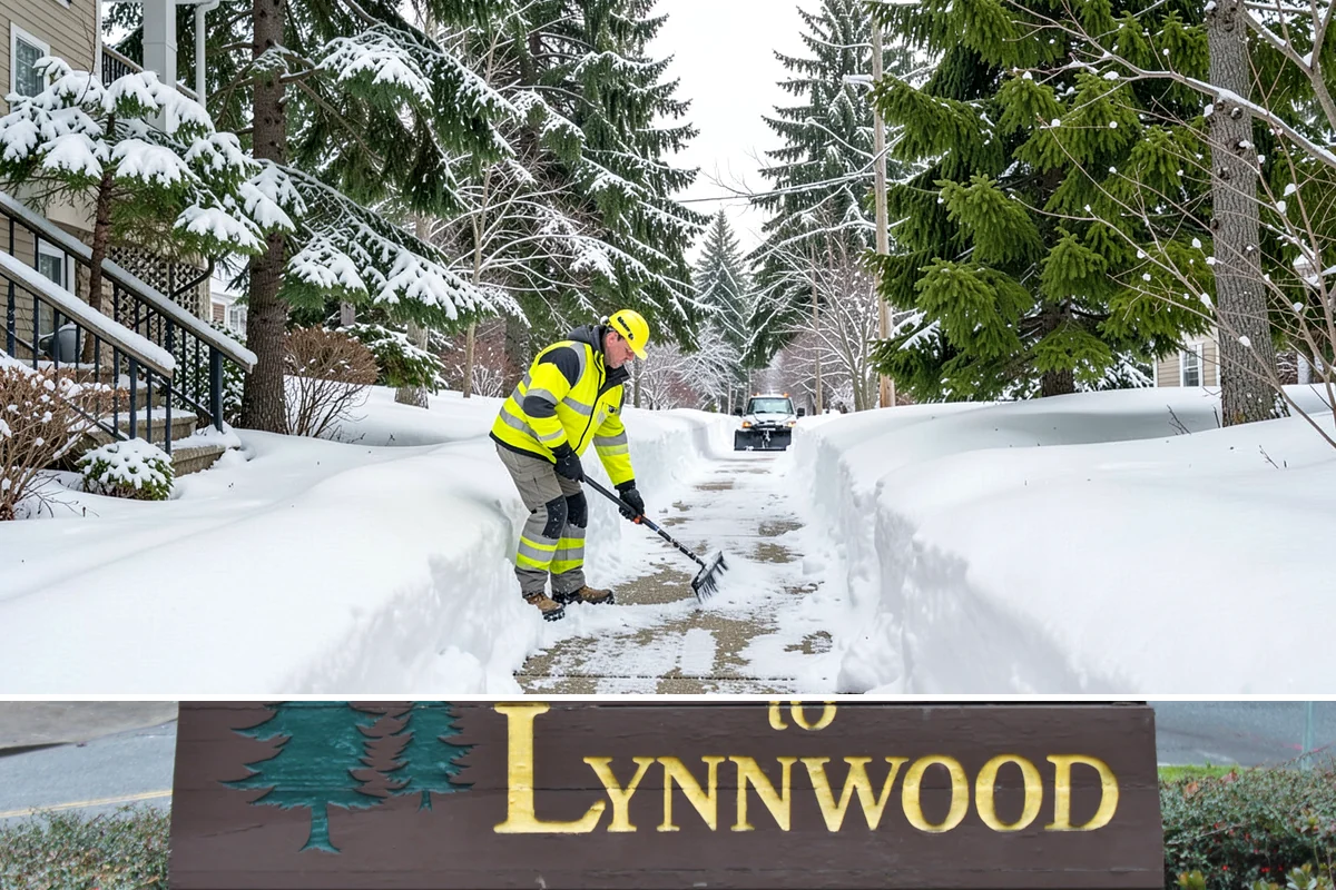 Entryway Clearing in Lynnwood, Snohomish County, WA - Entryway clearing is essential throughout the season, particularly during wet spells when slush and roof drip collect at the door.