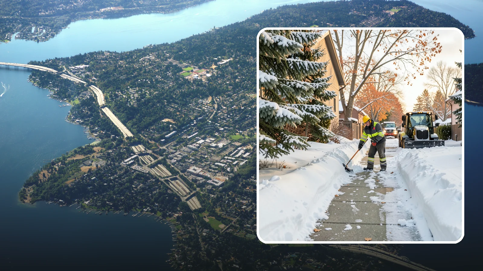 Entryway Clearing in Mercer Island, King County, WA - We clear the entryway and threshold area so the doorway itself stays free of snow and ice.