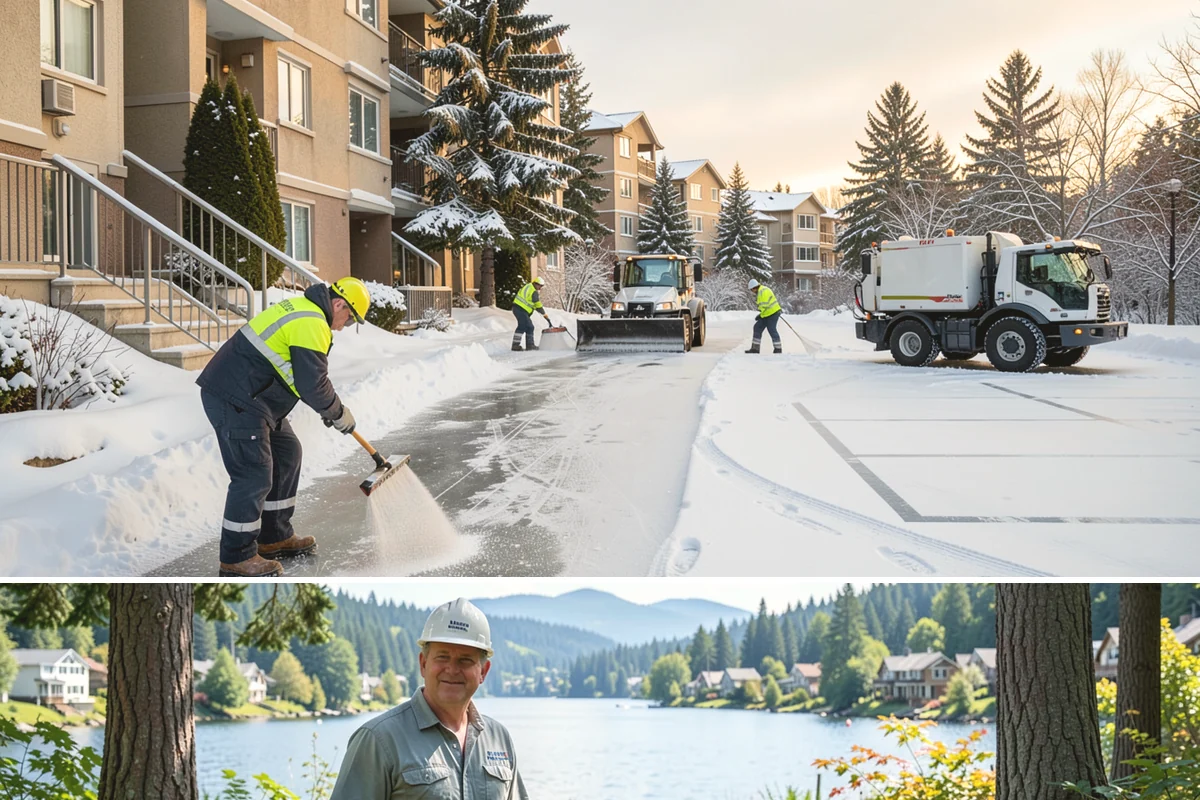 Entryway Clearing in Milton, King County, WA - Entryway clearing is essential throughout the season, particularly during wet spells when slush and roof drip collect at the door.