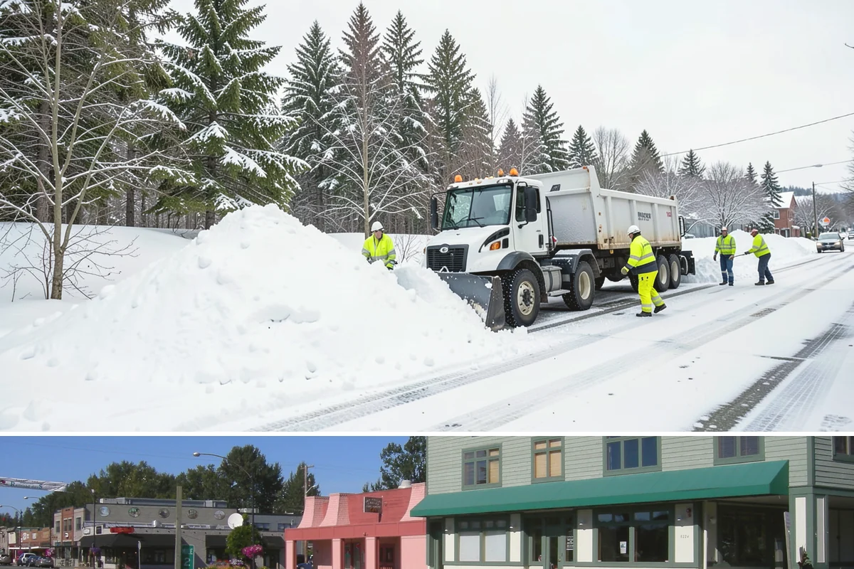 Entryway Clearing in Snoqualmie, King County, WA - Entryway clearing is essential throughout the season, particularly during wet spells when slush and roof drip collect at the door.