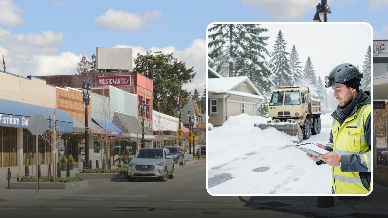 Event Snow Removal in Bothell, King County, WA - We clear parking, entrances, and walkways for weddings, conferences, and winter events across Western Washington so a sudden...