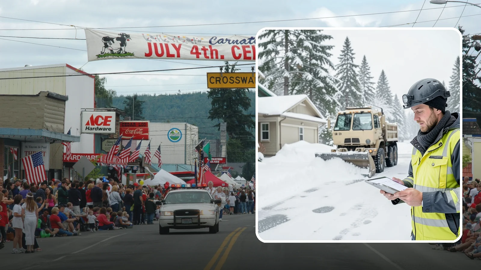 Event Snow Removal in Carnation, King County, WA - We clear parking, entrances, and walkways for weddings, conferences, and winter events across Western Washington so a sudden...
