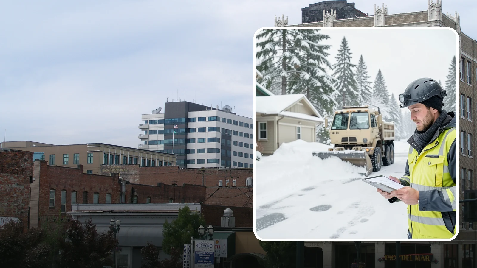 Event Snow Removal in Everett, Snohomish County, WA - We clear parking, entrances, and walkways for weddings, conferences, and winter events across Western Washington so a sudden...