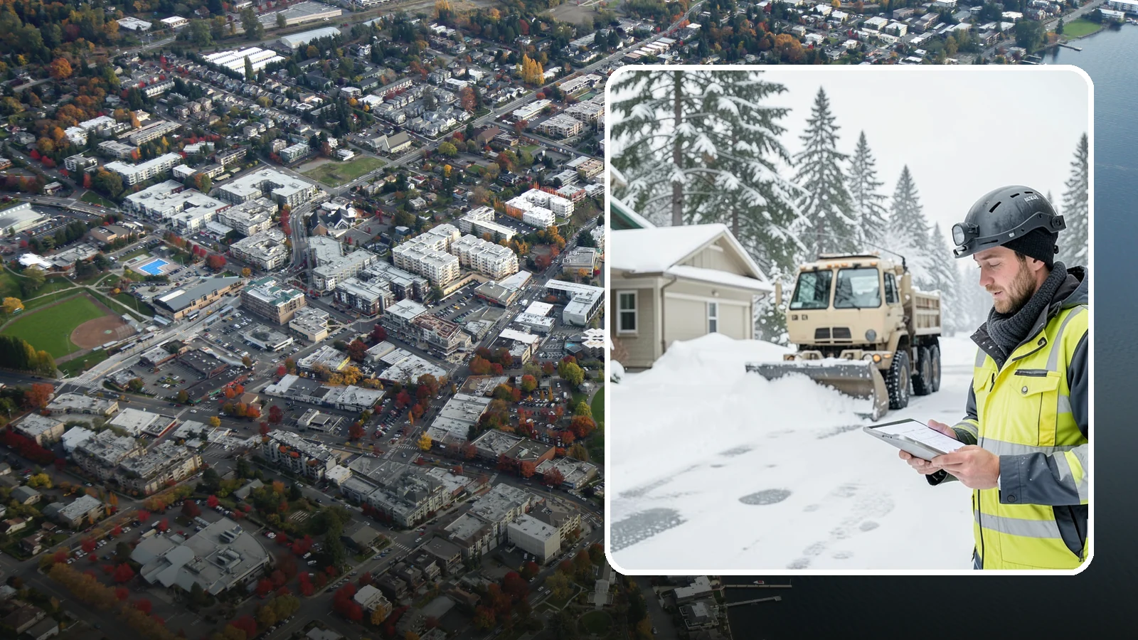 Event Snow Removal in Kirkland, King County, WA - We clear parking, entrances, and walkways for weddings, conferences, and winter events across Western Washington so a sudden...