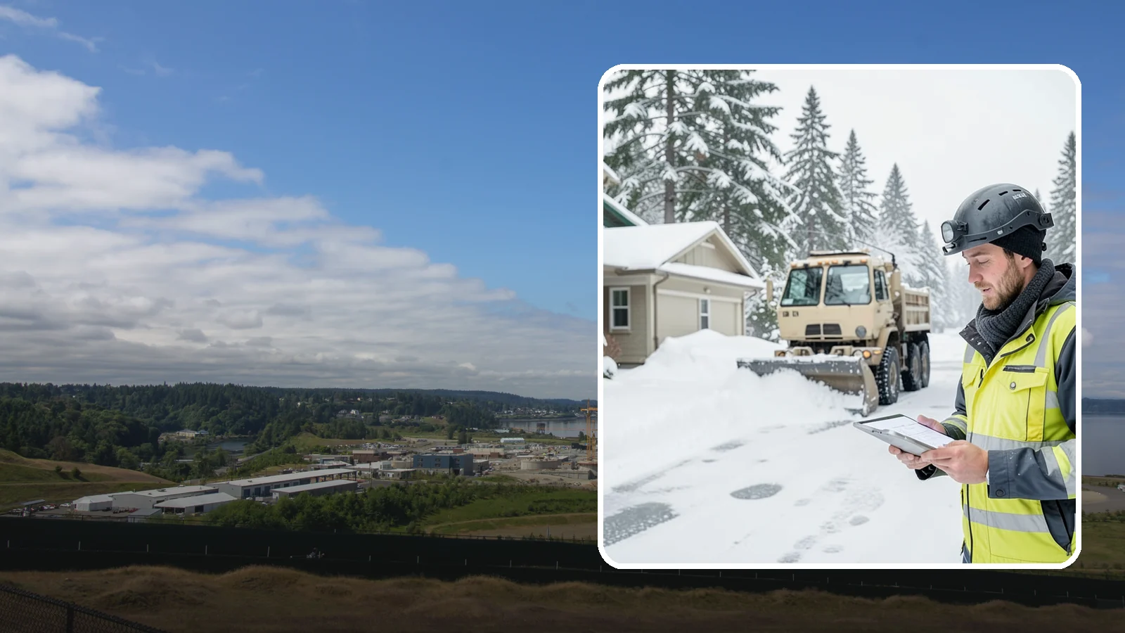 Event Snow Removal in University Place, Pierce County, WA - We clear parking, entrances, and walkways for weddings, conferences, and winter events across Western Washington so a sudden...