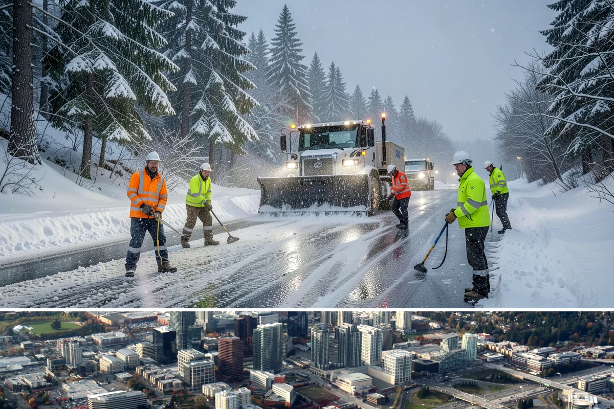 Fire Lane Clearing in Bellevue, King County, WA - Fire lane maintenance is essential throughout the snow season, especially during storms from December to February.