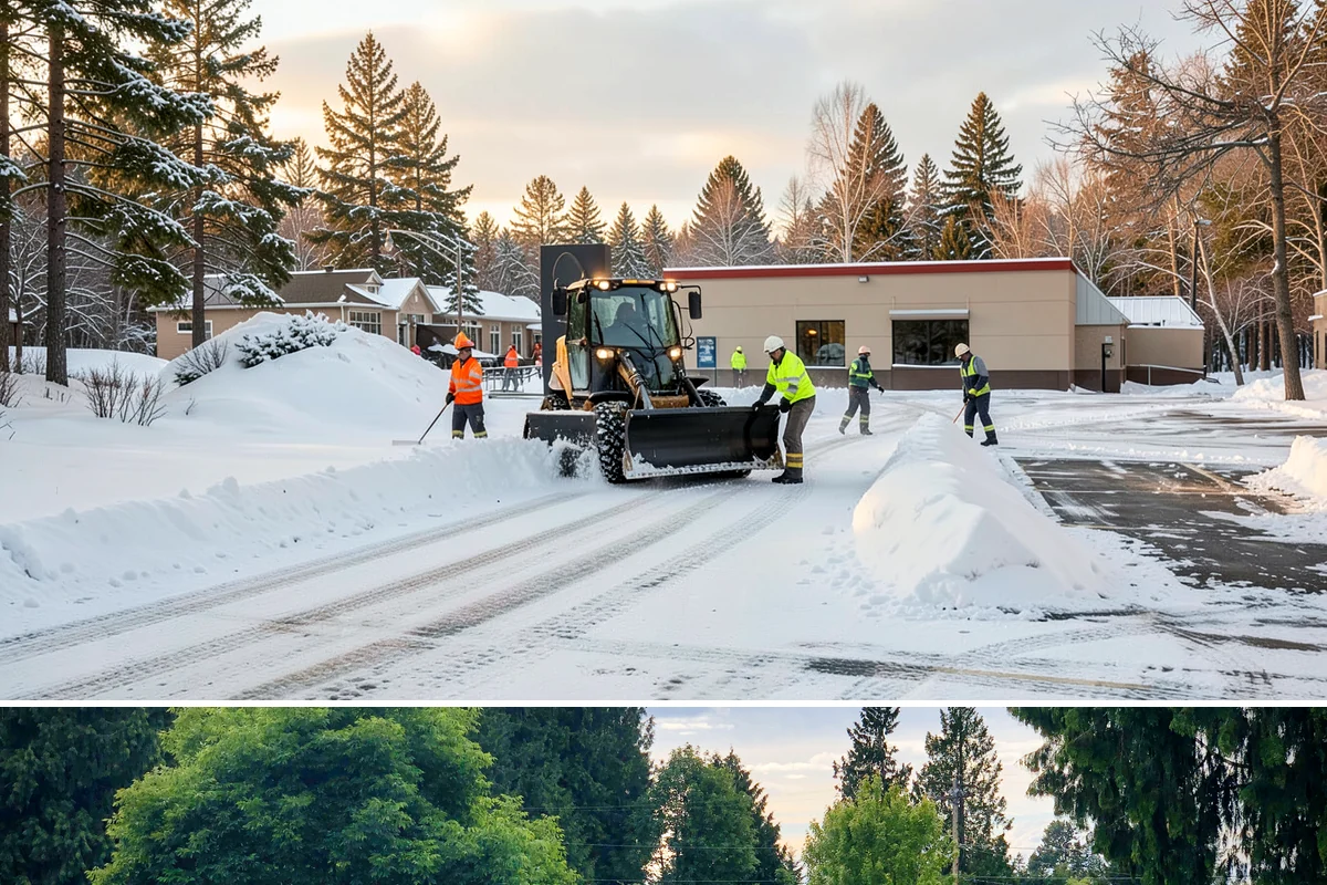 Fire Lane Clearing in Bonney Lake, Pierce County, WA - Fire lane maintenance is essential throughout the snow season, especially during storms from December to February.