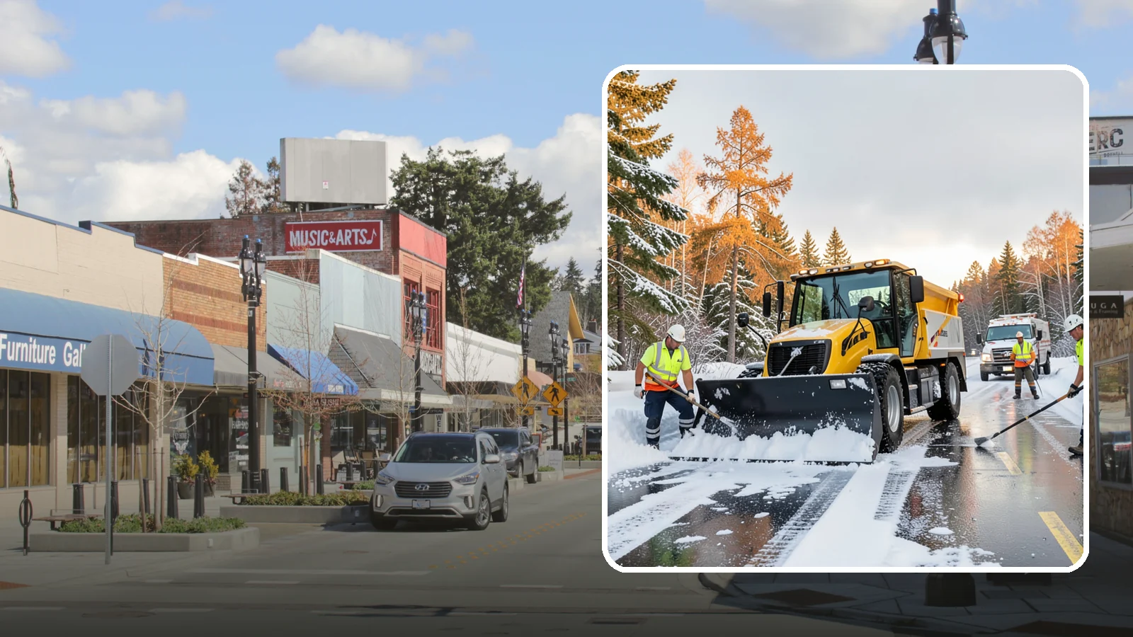 Fire Lane Clearing in Bothell, King County, WA - We keep marked fire lanes clear during snow events so emergency vehicles always have unobstructed access.