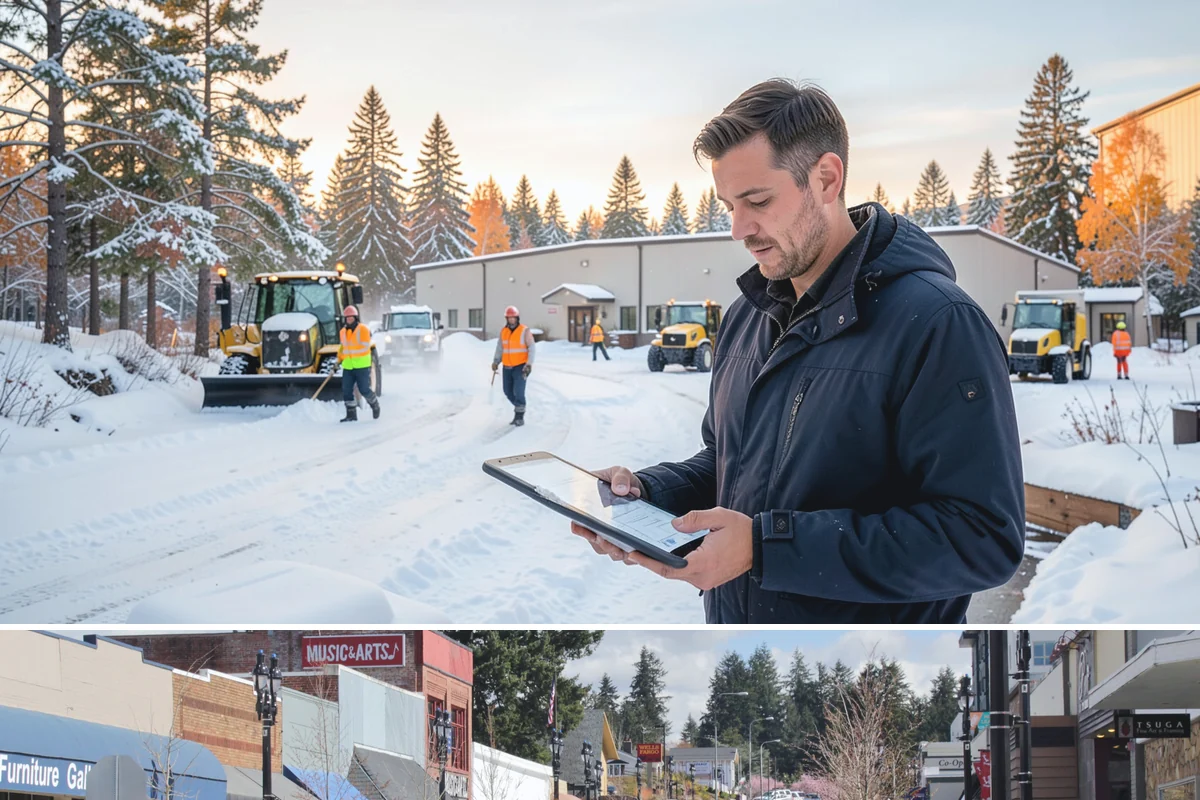 Fire Lane Clearing in Bothell, King County, WA - Fire lane maintenance is essential throughout the snow season, especially during storms from December to February.