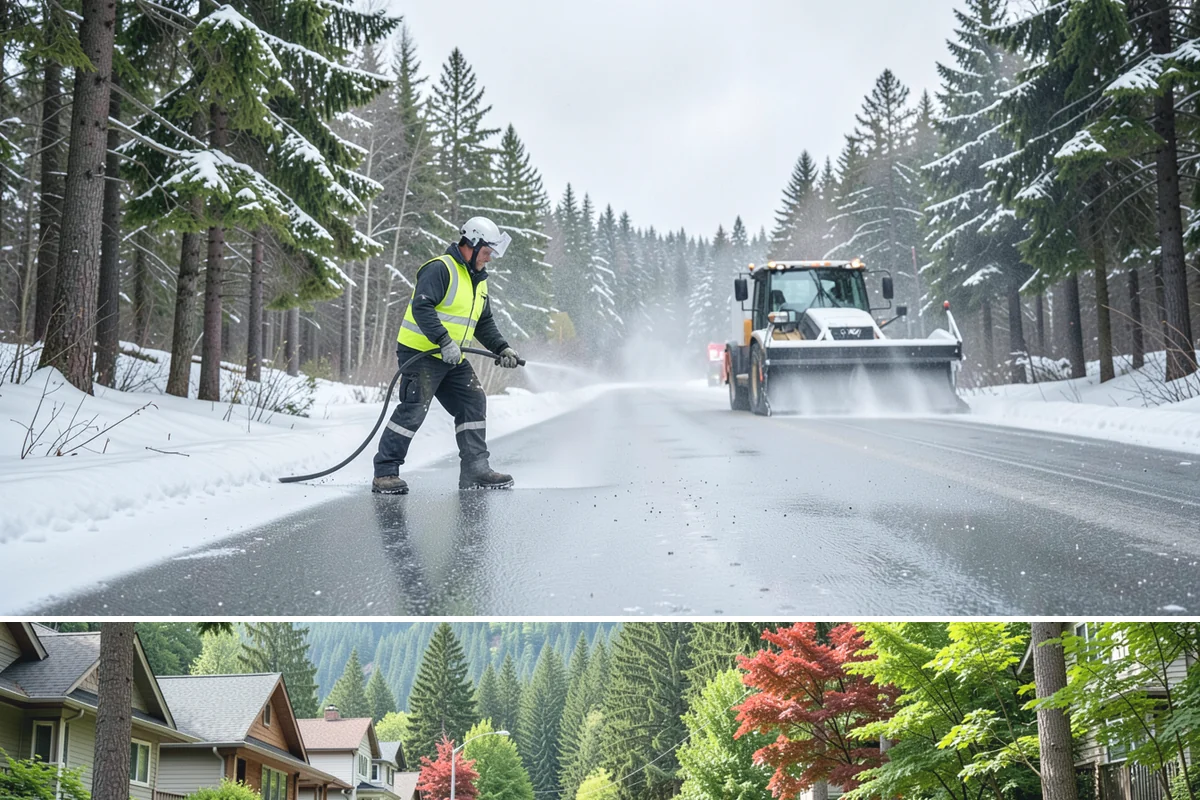 Fire Lane Clearing in Darrington, Snohomish County, WA - Fire lane maintenance is essential throughout the snow season, especially during storms from December to February.