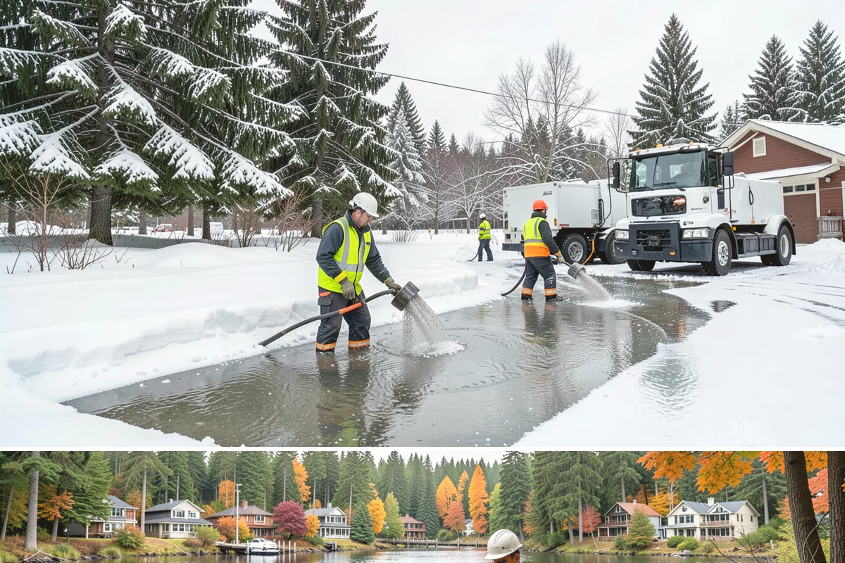 Fire Lane Clearing in La Conner, Skagit County, WA - Fire lane maintenance is essential throughout the snow season, especially during storms from December to February.