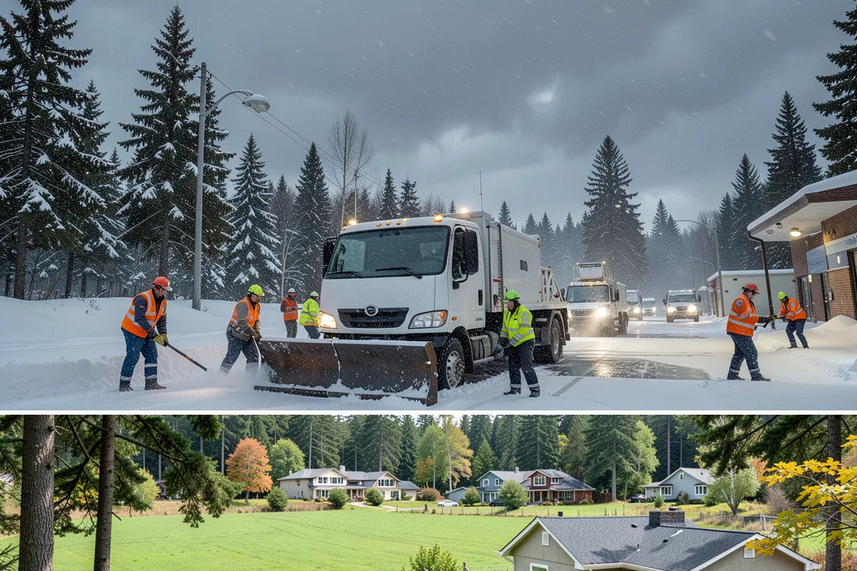 Fire Lane Clearing in Lyman, Skagit County, WA - Fire lane maintenance is essential throughout the snow season, especially during storms from December to February.