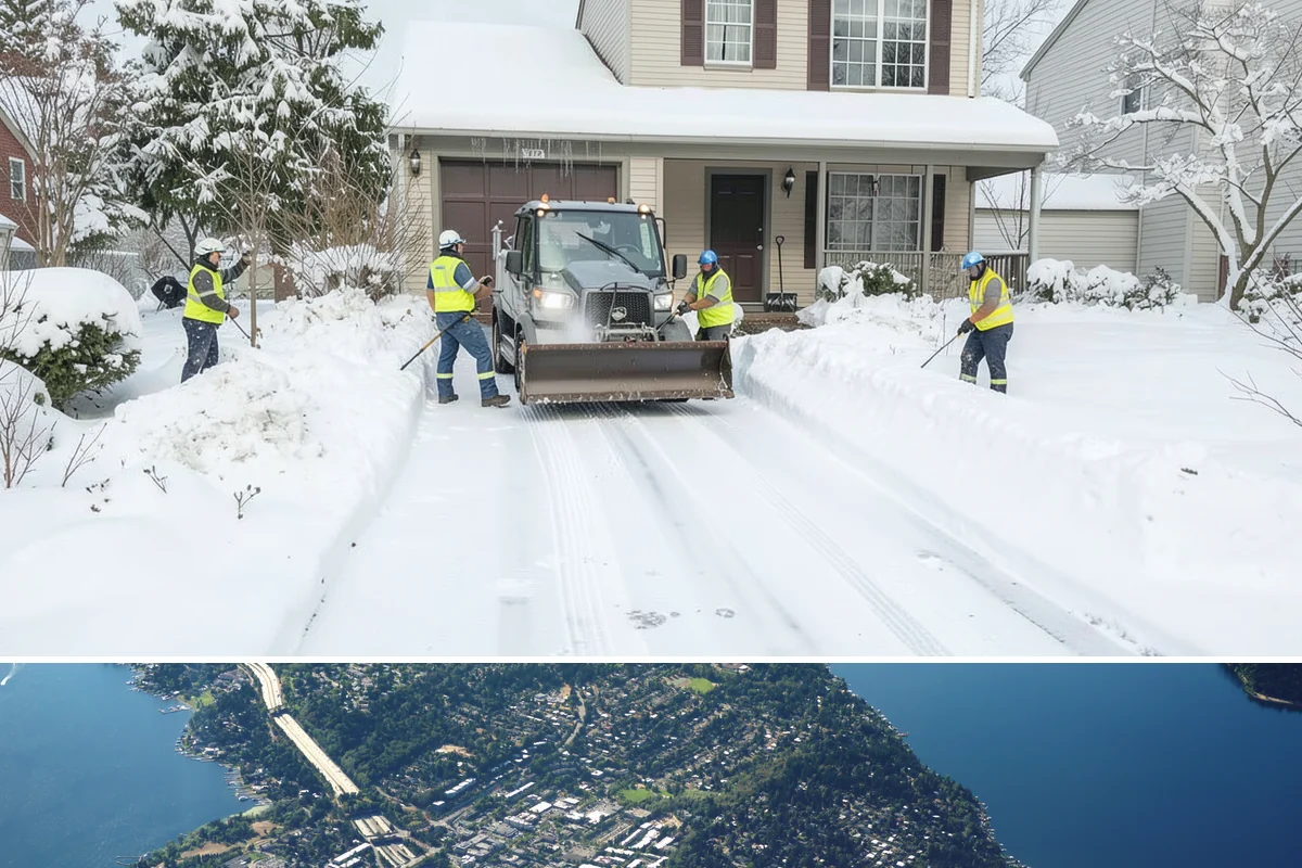 Fire Lane Clearing in Mercer Island, King County, WA - Fire lane maintenance is essential throughout the snow season, especially during storms from December to February.