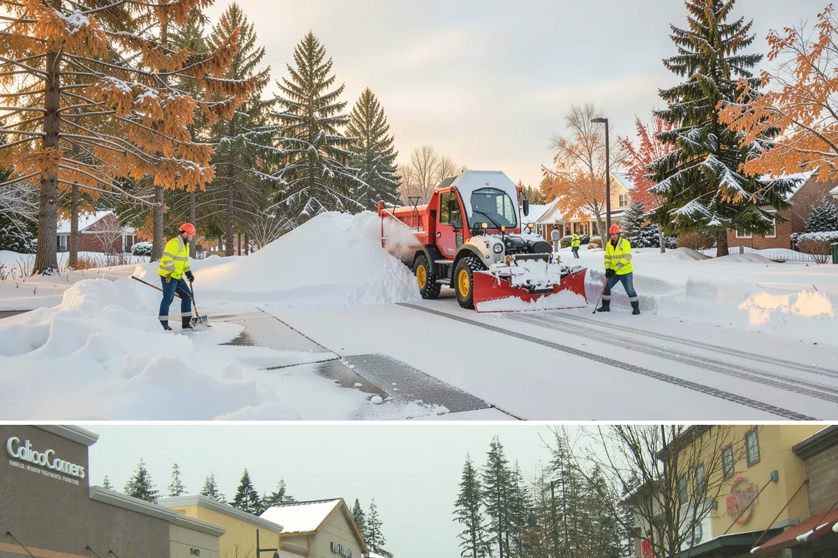 Fire Lane Clearing in Mill Creek, Snohomish County, WA - Fire lane maintenance is essential throughout the snow season, especially during storms from December to February.