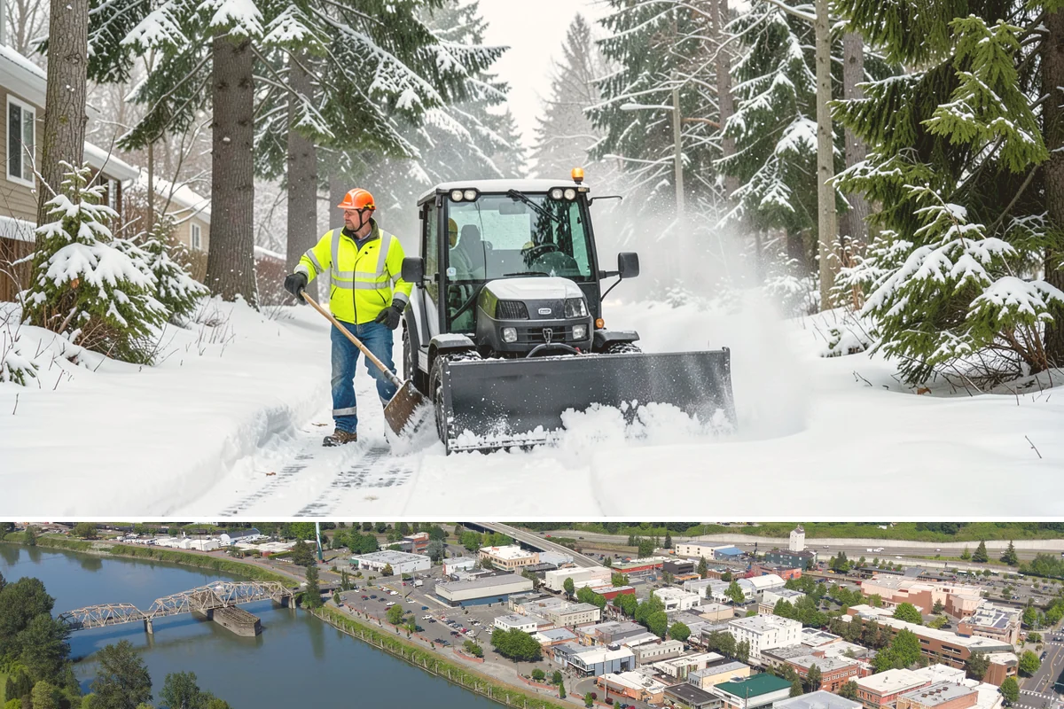 Fire Lane Clearing in Mount Vernon, Skagit County, WA - Fire lane maintenance is essential throughout the snow season, especially during storms from December to February.