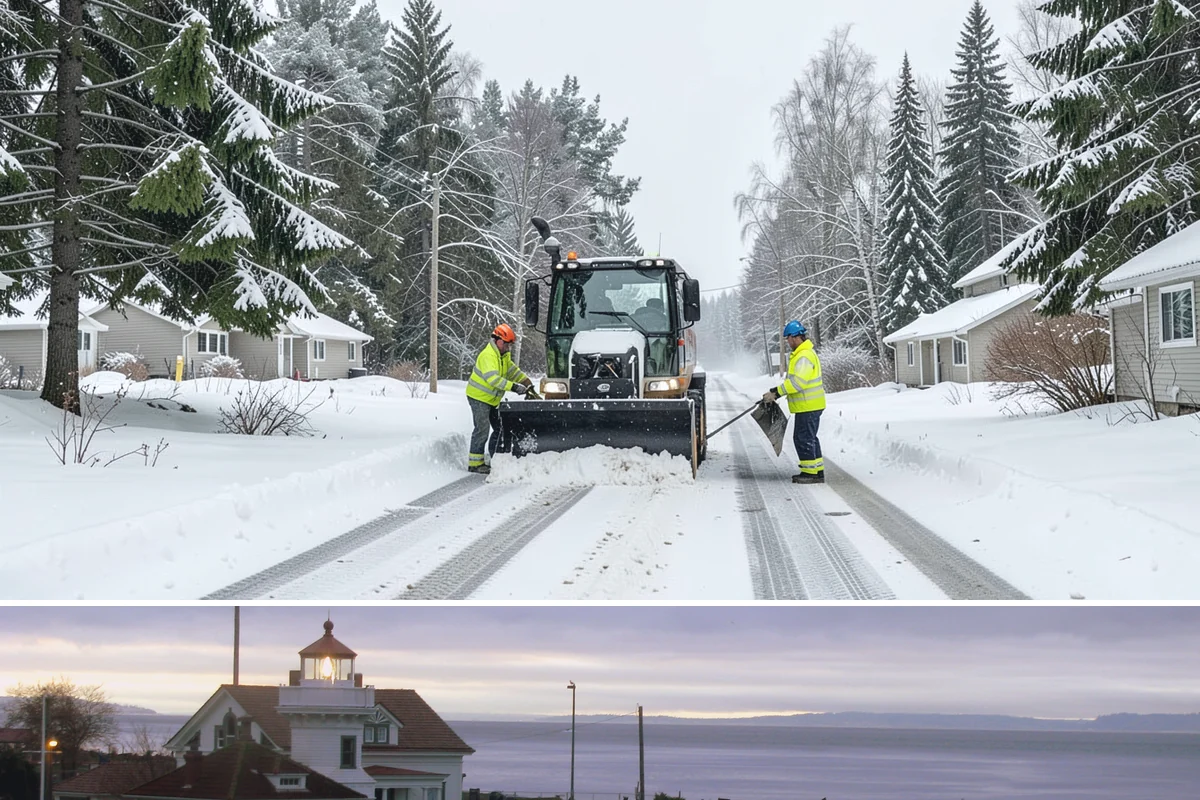 Fire Lane Clearing in Mukilteo, Snohomish County, WA - Fire lane maintenance is essential throughout the snow season, especially during storms from December to February.